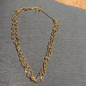Vintage Anne Klein Gold Double Chain Necklace